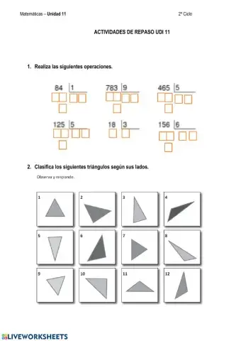 ACTIVIDADES FINALES UNIDAD 11-MATES 2º Ciclo