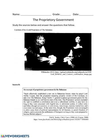 Proprietory Government - Past BJC