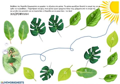 Βοήθησε την Νεράιδα Χλωροφύλλη να μοιράσει το οξυγόνο στα φύλλα
