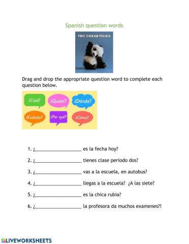 Spanish question words