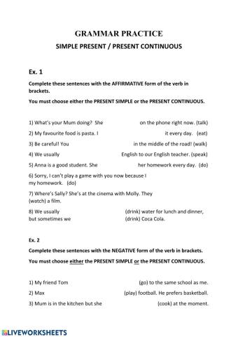 Present Simple vs Present Continuous