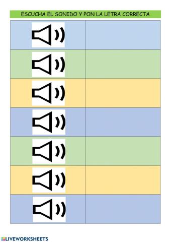Pon la letra según su sonido
