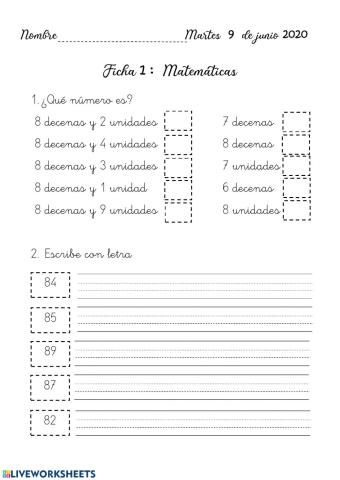 Decenas y unidades