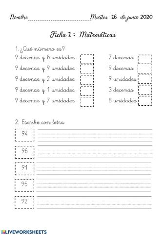 Decenas y unidades