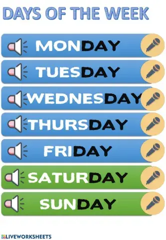 Days of the week