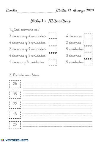 Decenas y unidades
