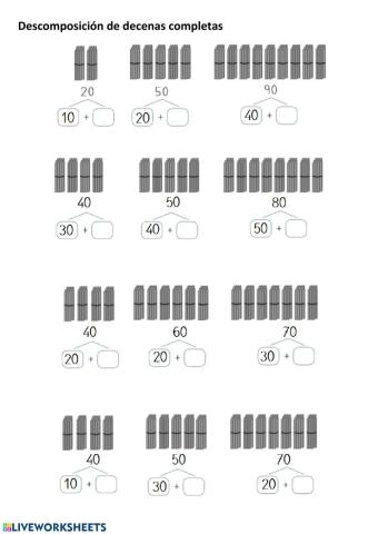 Descomposición de decenas completas