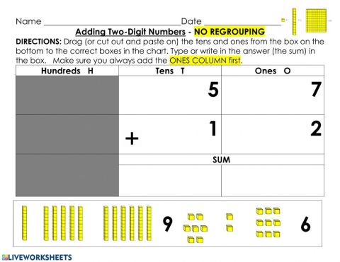 Two-Digit Addition Without Regrouping