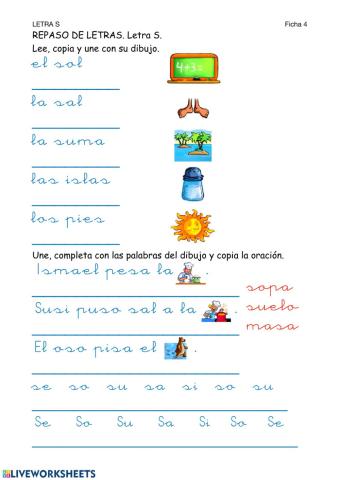 Lectoescritura-Ficha 4-Repaso s