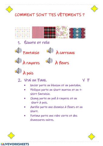 Comment son tes vêtements?