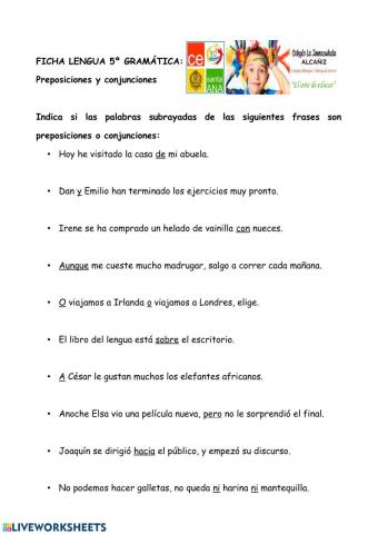 Conjunciones y preposiciones