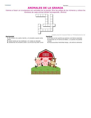 Crucigrama granja