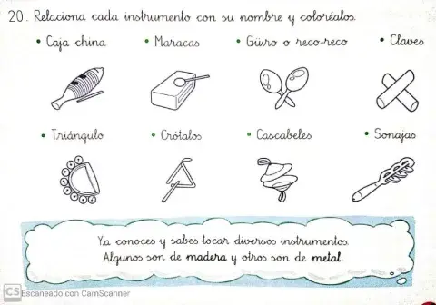 Relaciona el nombre con el instrumento