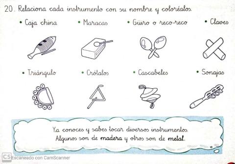 Relaciona el nombre con el instrumento