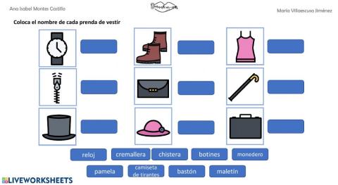 Vocabulario prendas de vestir 1 lectura