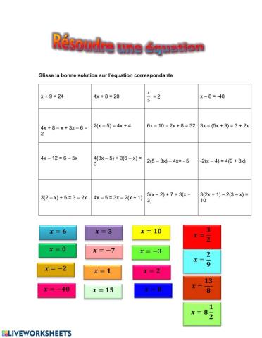 Équations du premier degré