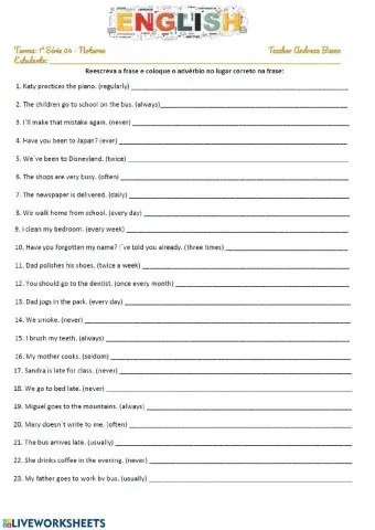 Adverbs of frequency