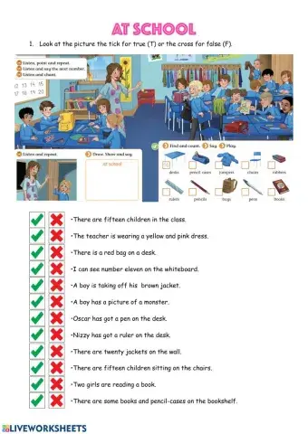 Reading picture description: school