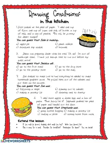 Drawing Conclusions: In the kitchen