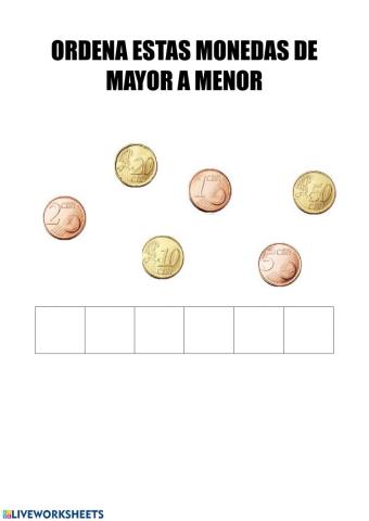 Ordenar monedas de céntimo