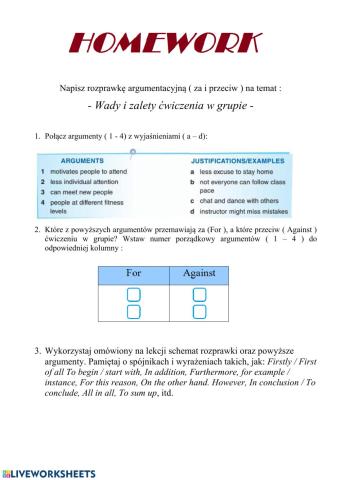 For-and-against essay