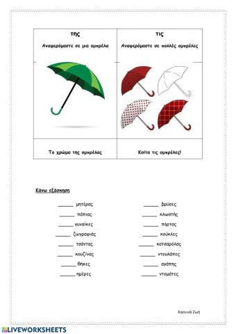 Της -τις, τον -των