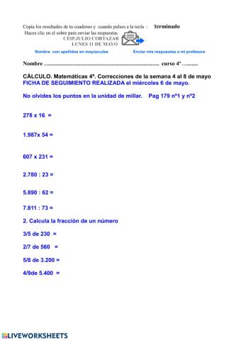 Operaciones 4º curso
