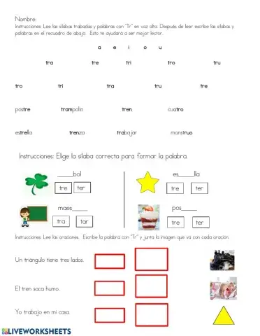 Silabas trabadas tr