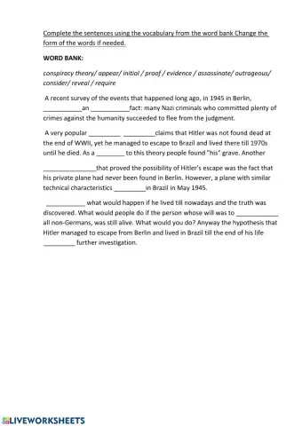 Module E Vocabulary Practice