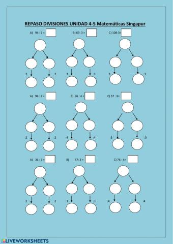 Repaso división Singapur 3º Primaria