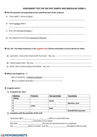 Simple past and irregular verbs
