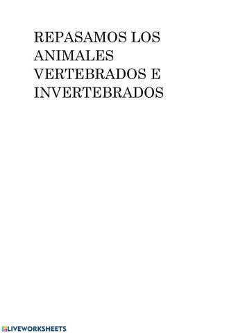 Animales vertebrados invertebrados