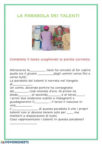 La parabola dei talenti