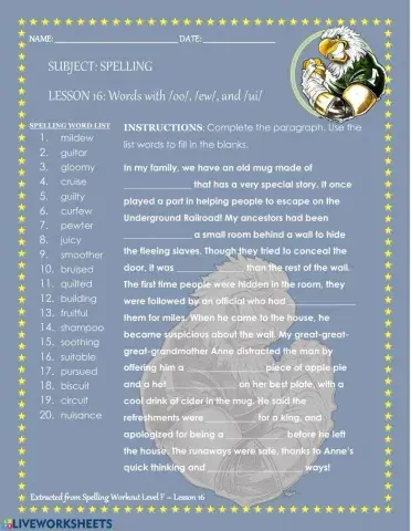 Spelling Level F - Lesson 16