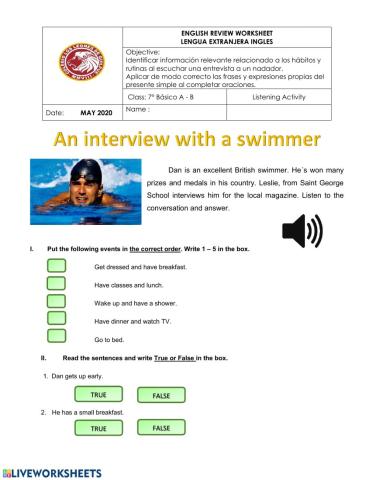 An interview with a swimmer