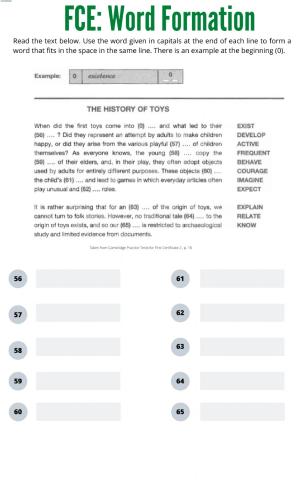 FCE- word formation