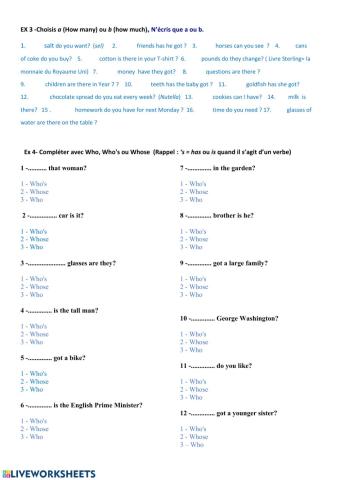 6e Questions-Part A ex 3 and 4