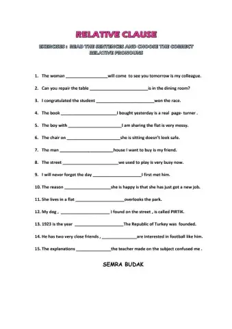 Relative Clause Test