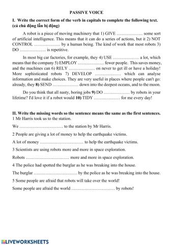 Passive voice Unit 8 Act B1