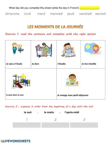 Les moments de la journée