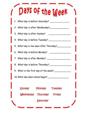 Days of the week