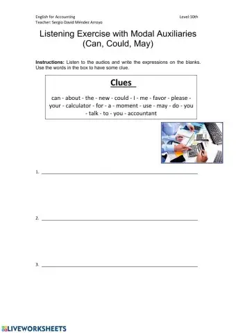 Listening Exercise with Modal Auxiliaries