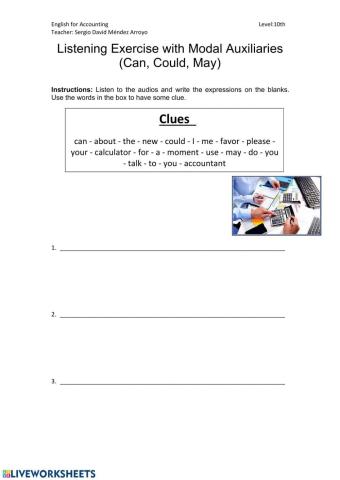 Listening Exercise with Modal Auxiliaries