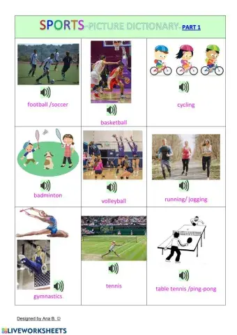Sports -picture dictionary part 1