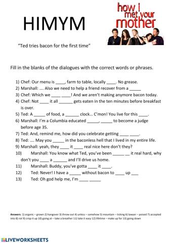 HIMYM - Ted tries bacon for the first time