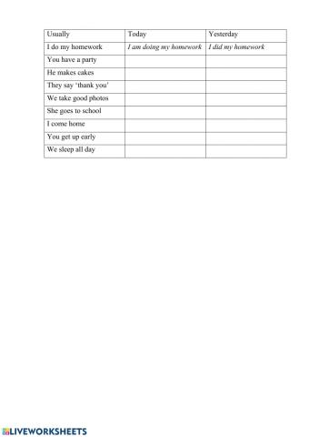 Present simple, present continuous or past simple?