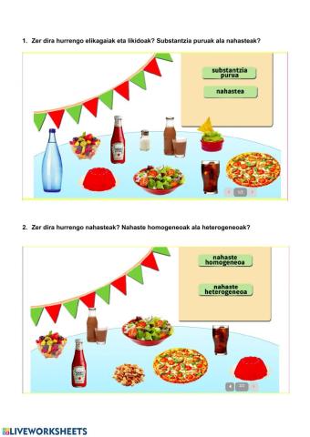 Substantzia puruen eta nahasteen sailkapena