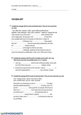 Examen de pendientes