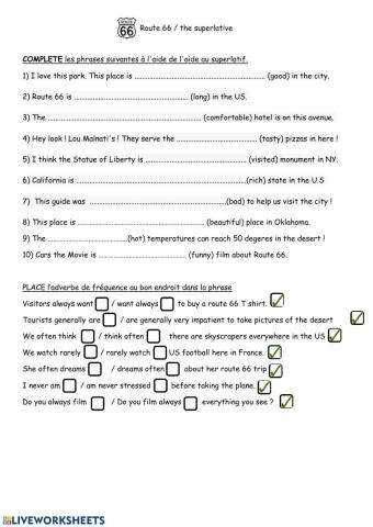 Route 66 revising superlative and adverbs