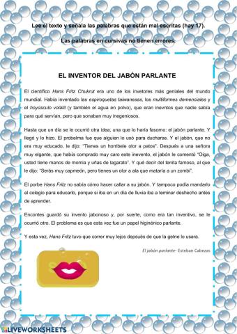 El invento del jabón parlante